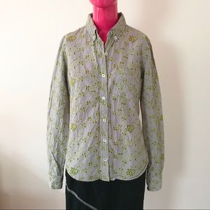 Anthropologie Odille Embellished Button Down Shirt